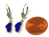 Sterling Silver  Lake Tahoe Lever Back Earrings - Lapis